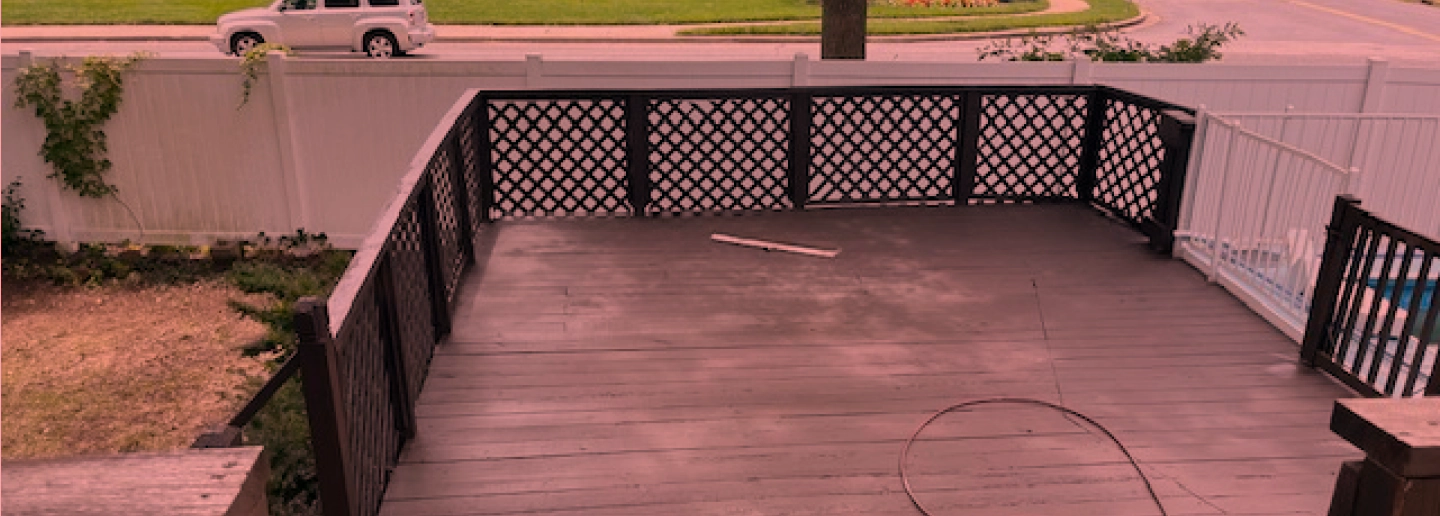 cleaning deck area